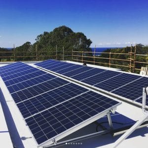 Solar Panels on the rooftop of a home in Byron Bay