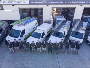 Aerial View Group of Electricians 1 — Coughran Electrical Electrician services in Northern Rivers Byron, NSW
