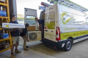 Unloading Appliances from Vehicle 1 — Coughran Electrical Electrician services in Northern Rivers Byron, NSW